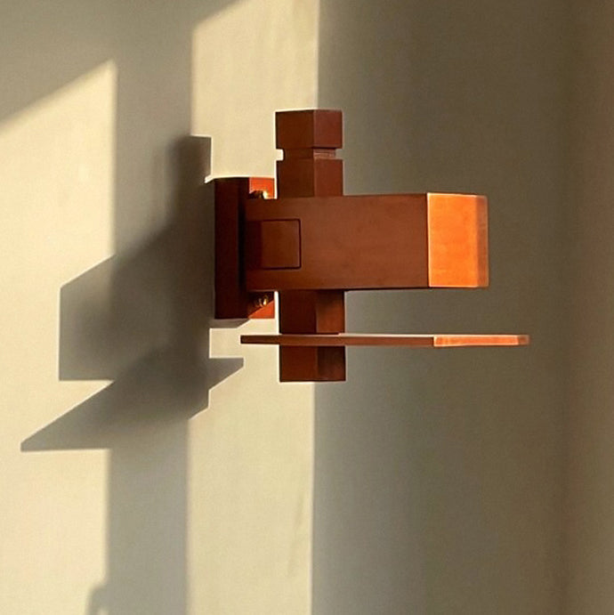 Creative Brick Red Wooden Wall Sconce Lamp