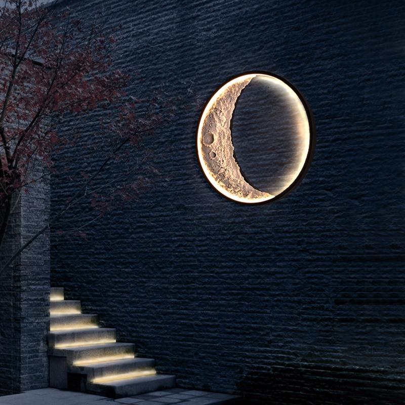 Elif Modern Moon Shape LED IP65 Lumière Extérieure Étanche