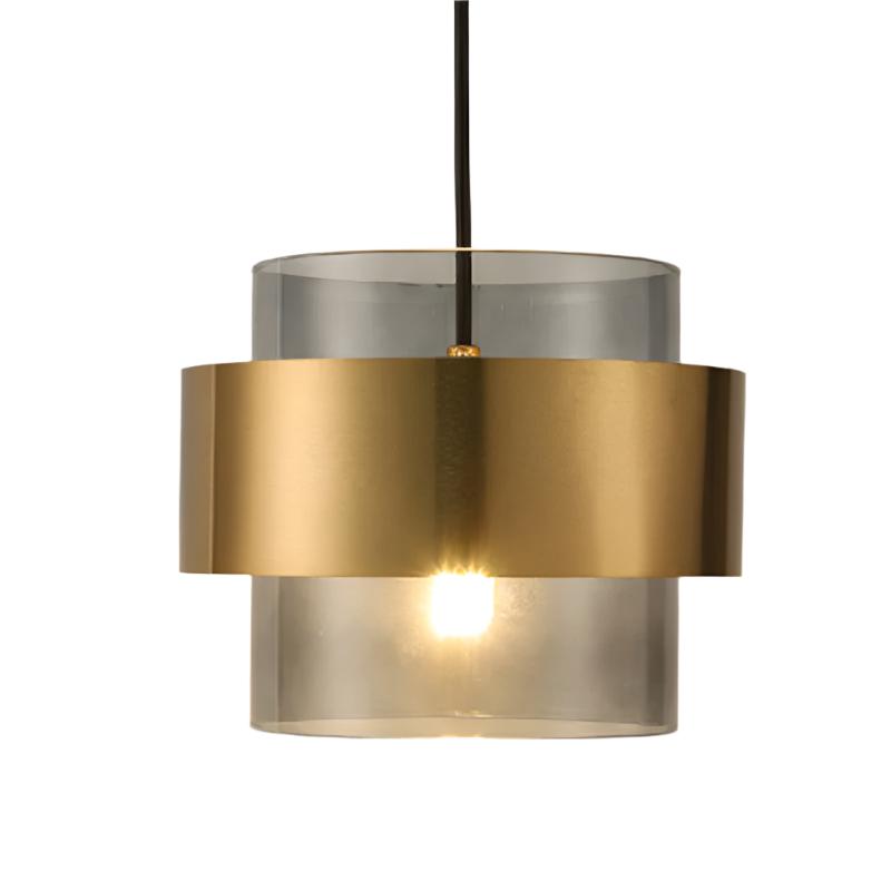 Lampada a sospensione in vetro a forma di anello rotondo scandinavo