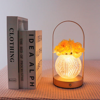 Creative Carnation Round Plastic LED Table Lamp