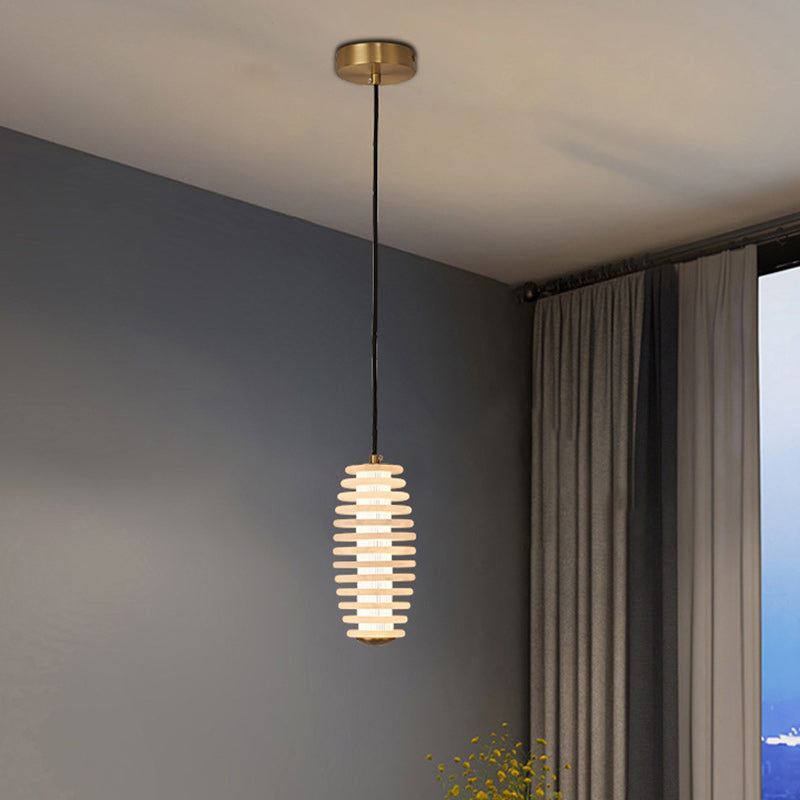 Lampada a sospensione LED in acrilico cavo rotondo scandinavo