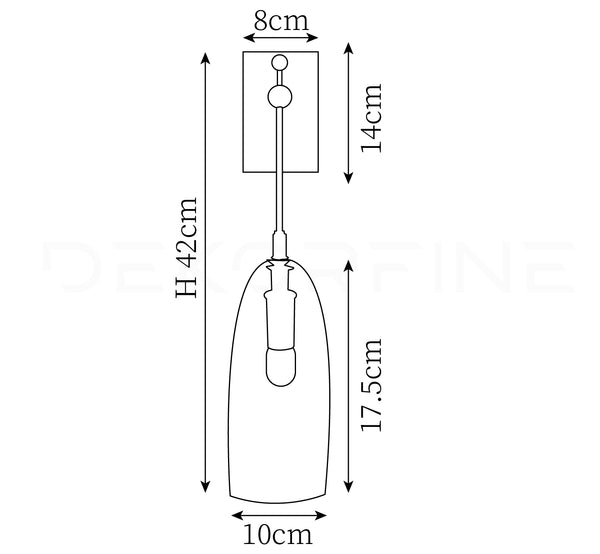 Designer Kupfer Transparent Glas Wandleuchte