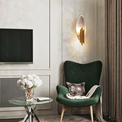 Oval Gold Foil Wall Lamp