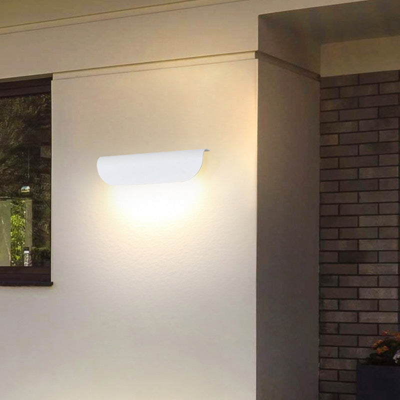 Luz de pared exterior curva moderna e impermeable