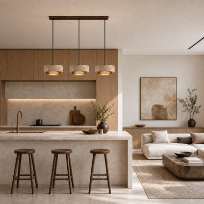 Kaelen Modern Travertine Pendant Light