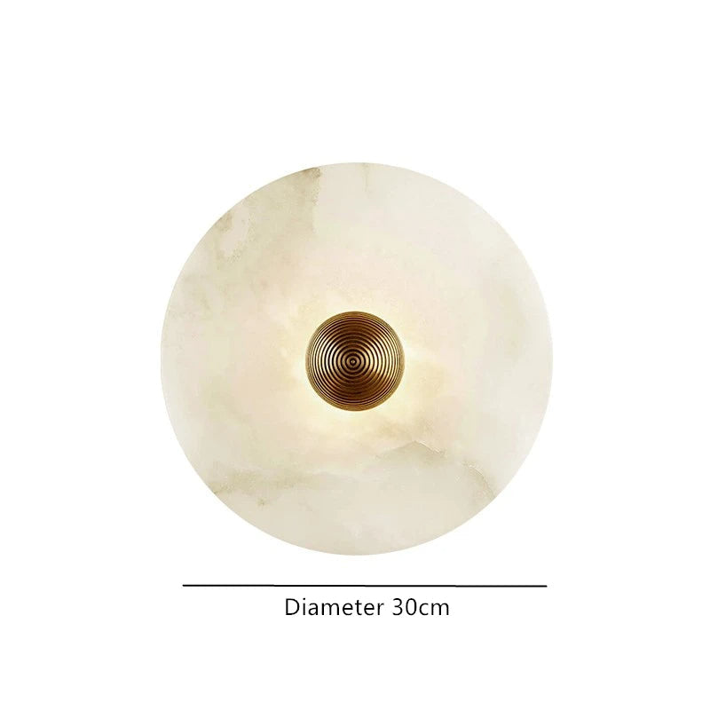 Alabaster Round LED Wall Lamp