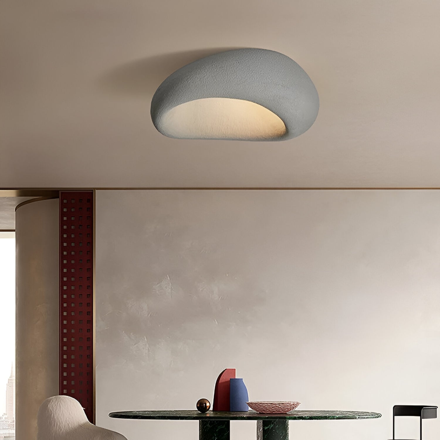 Lampe de plafond LED de style japonais Wabi Sabi minimaliste nordique