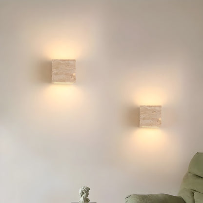 Lampada da parete LED da esterno in pietra travertino impermeabile IP65