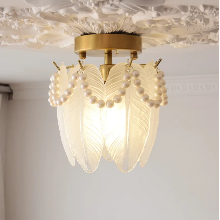 Modern White Semi-Flush Mount Ceiling Light