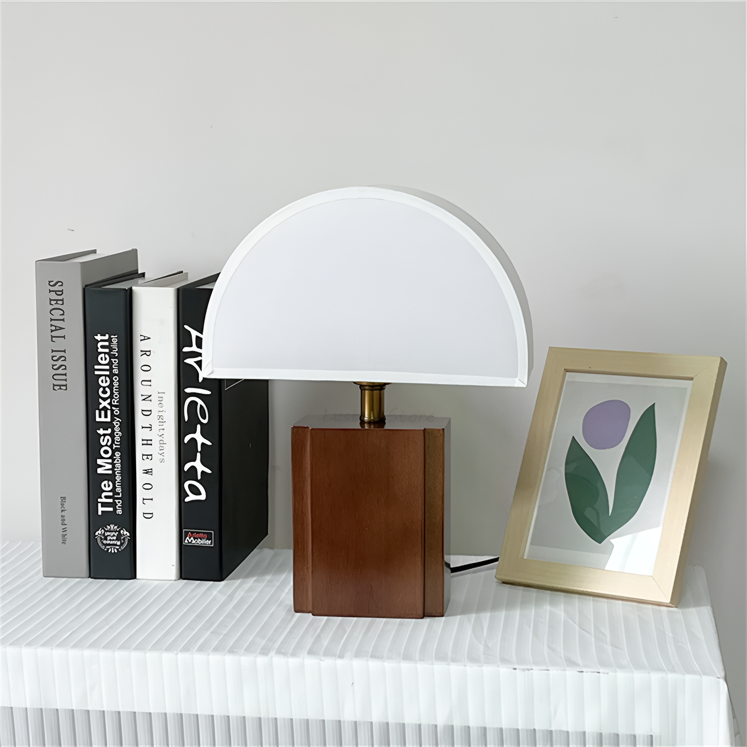 Half Moon Wabi Sabi Style Table Lamp