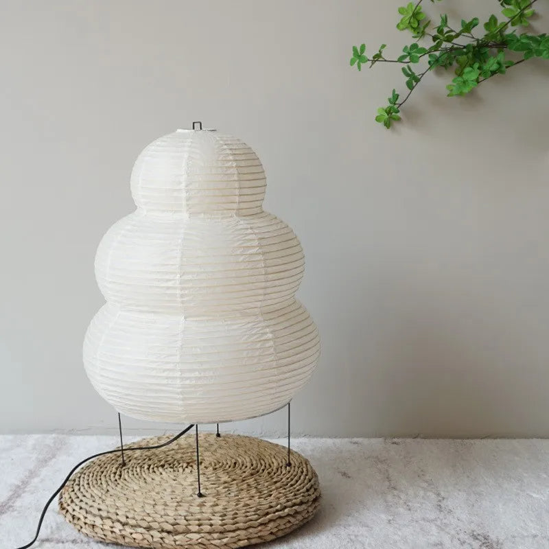 Lampe de table en papier blanc Wabi Sabi japonais