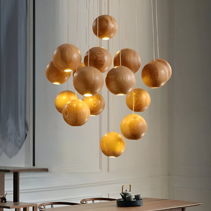 Nordic Natural Wood Milliere LED Pendant Light