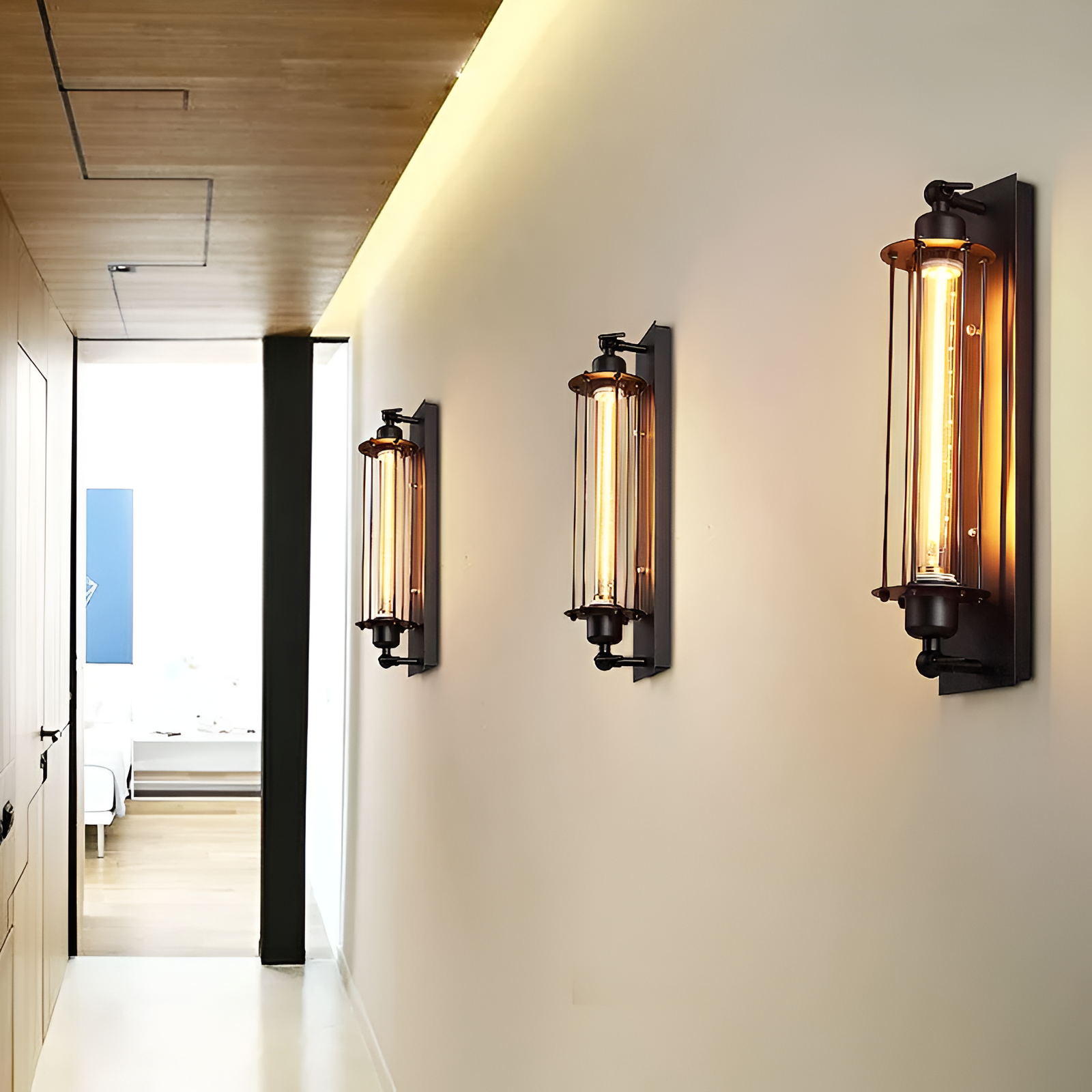 Retro Industrial Edison Long Flute Wall Lamp