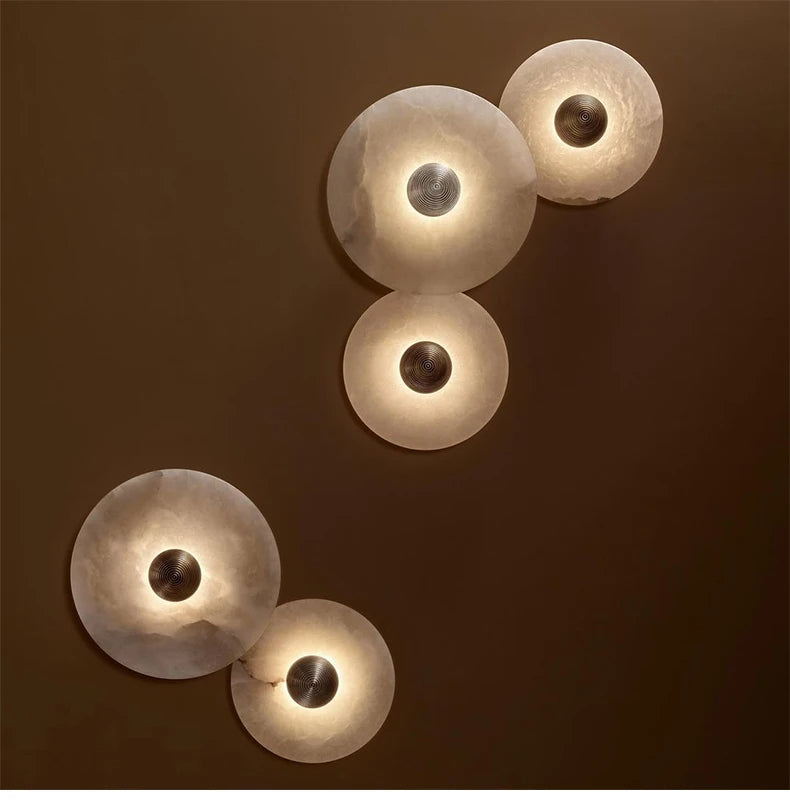 Alabaster Round LED Wall Lamp