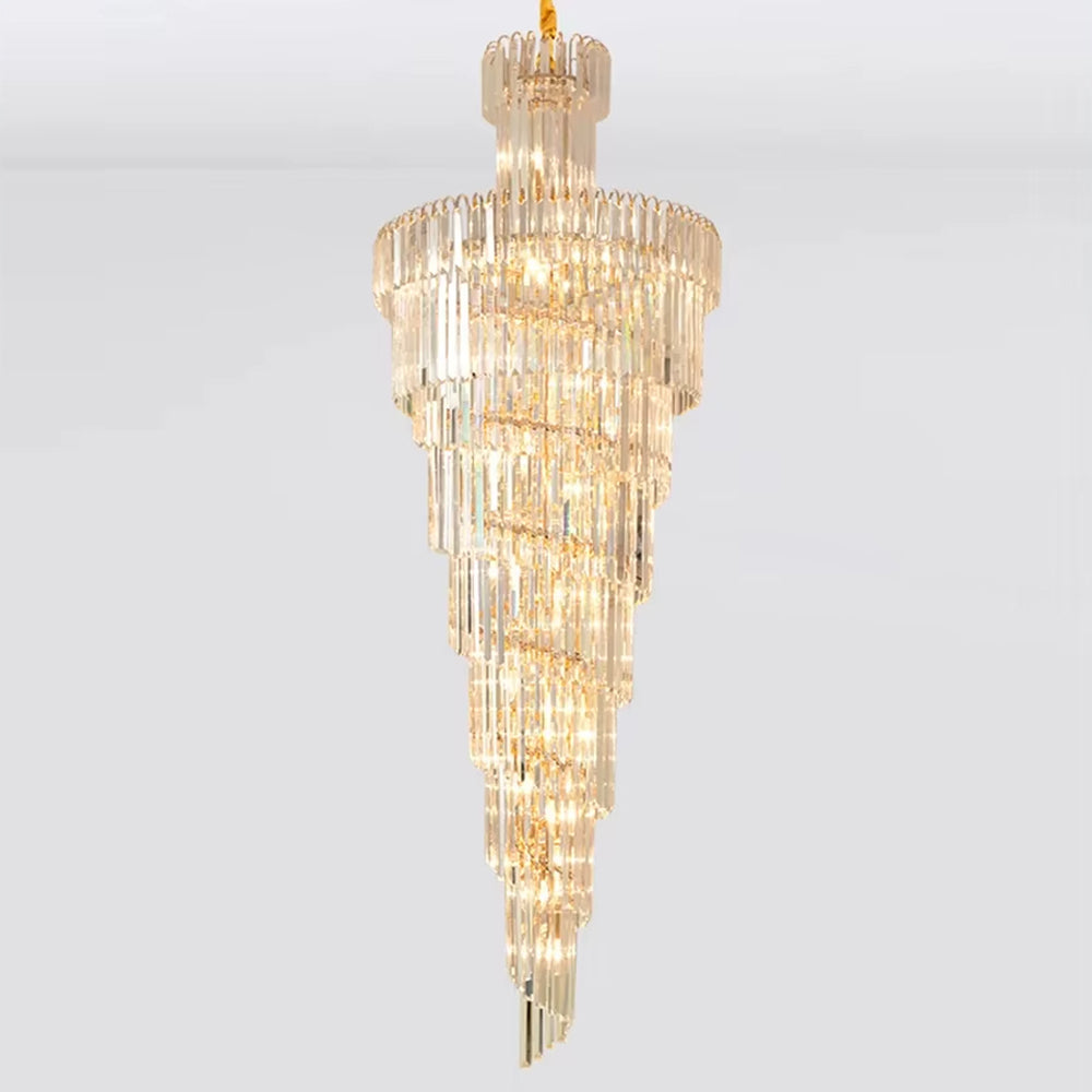 Long Crystal Staircase Modern Chandelier