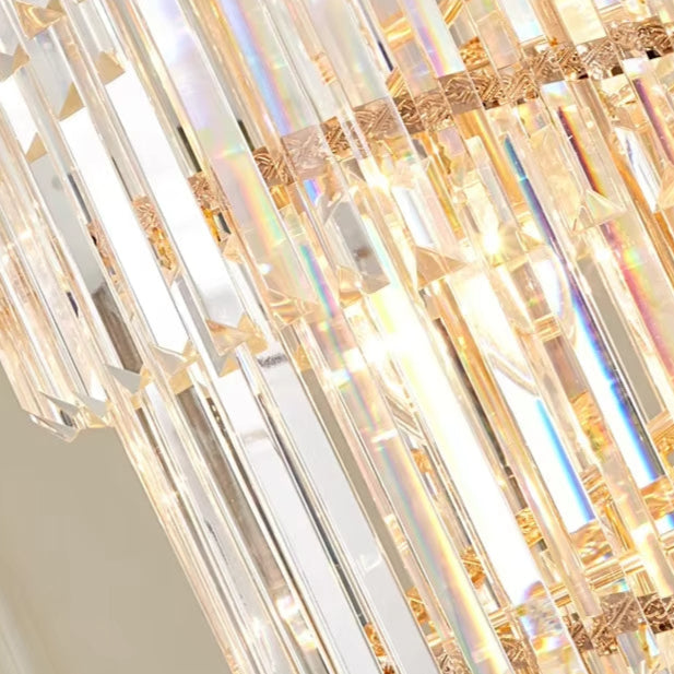 Long Crystal Staircase Modern Chandelier