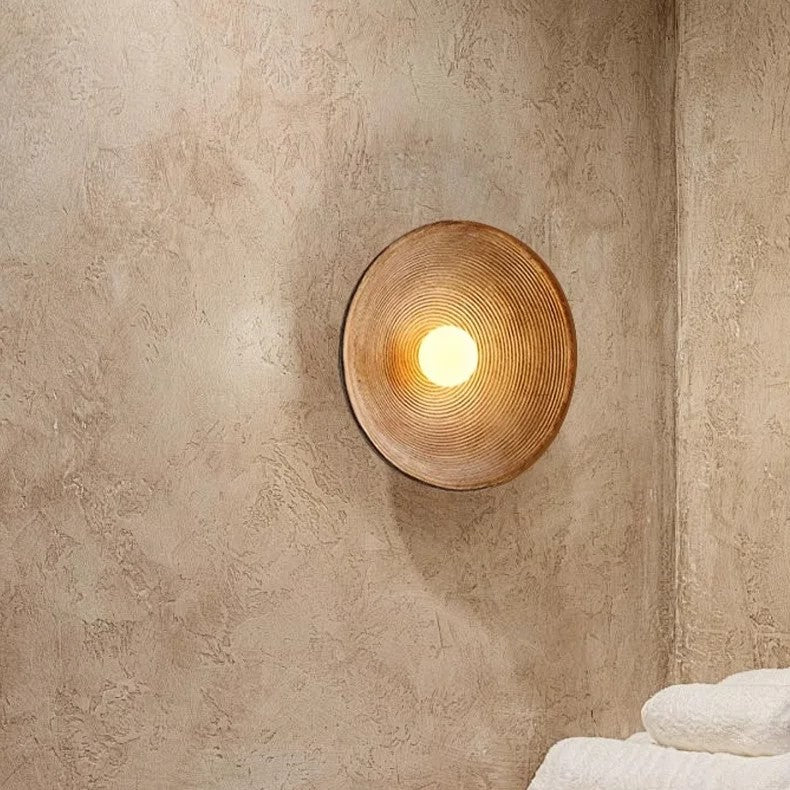 Lampada da parete LED rotonda in ceramica stile retrò