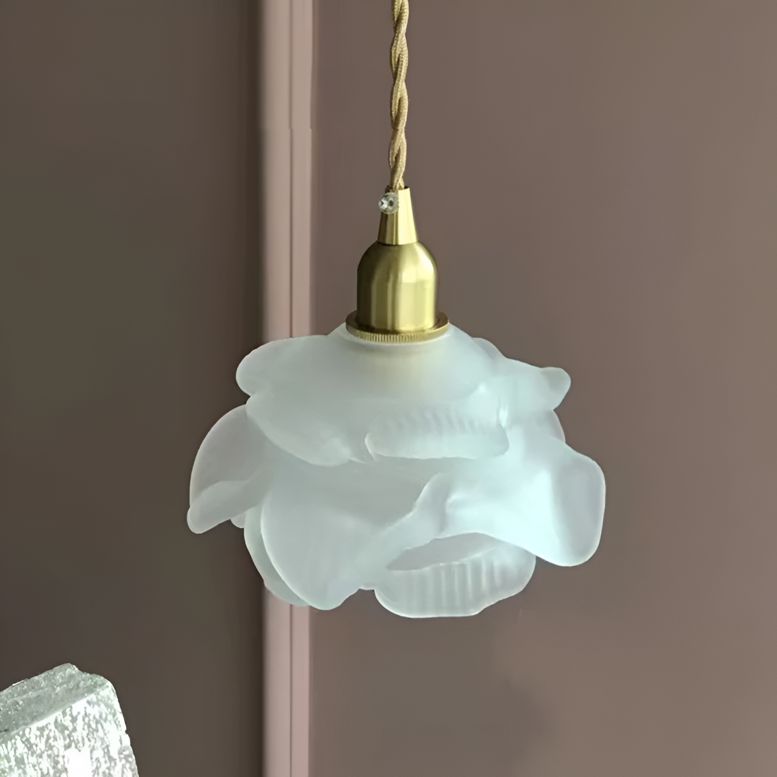 Vintage Rose Glass Pendant Lamp