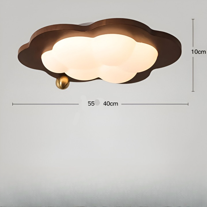 Lumière de plafond en bois crème rétro nuage rêveur