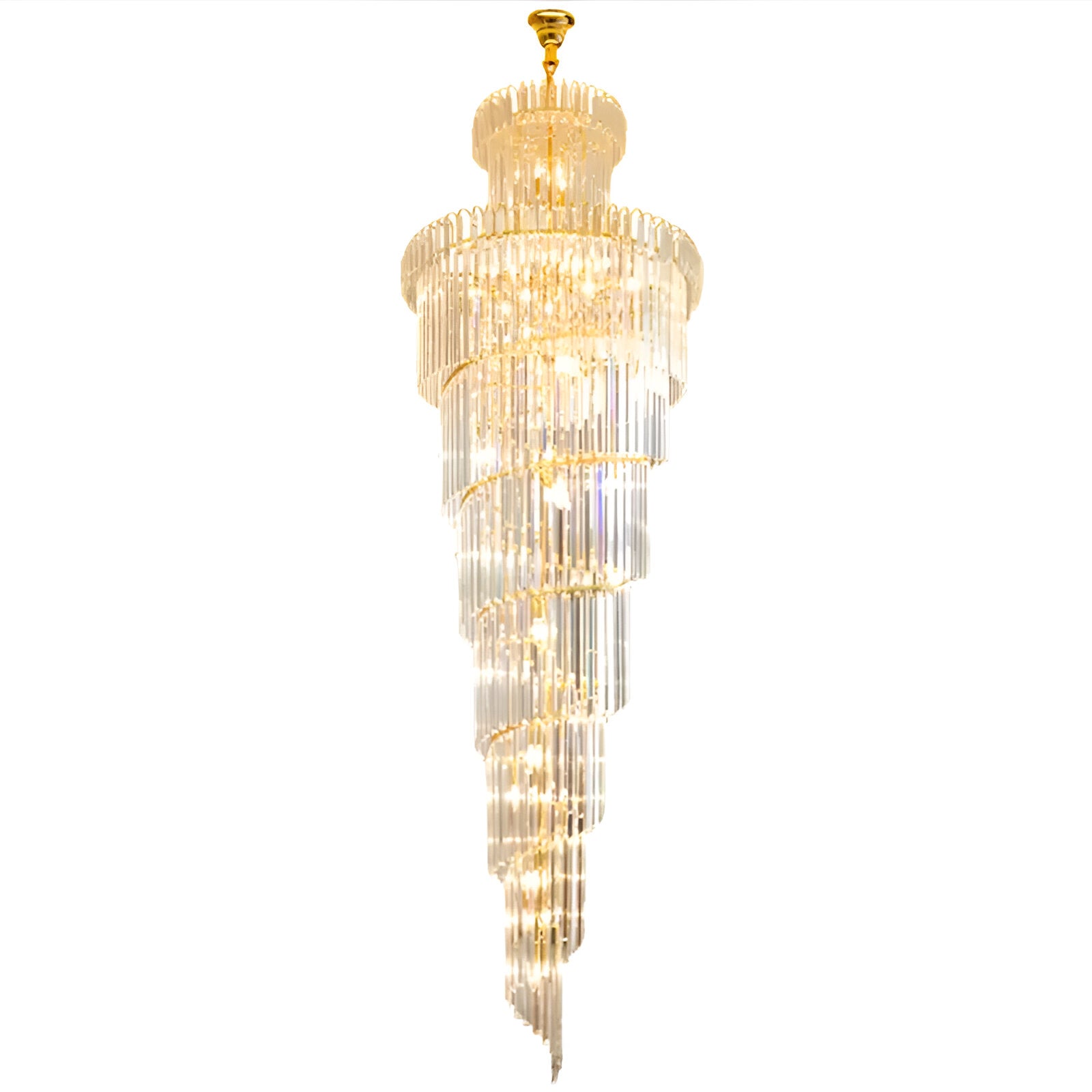 Long Crystal Staircase Modern Chandelier