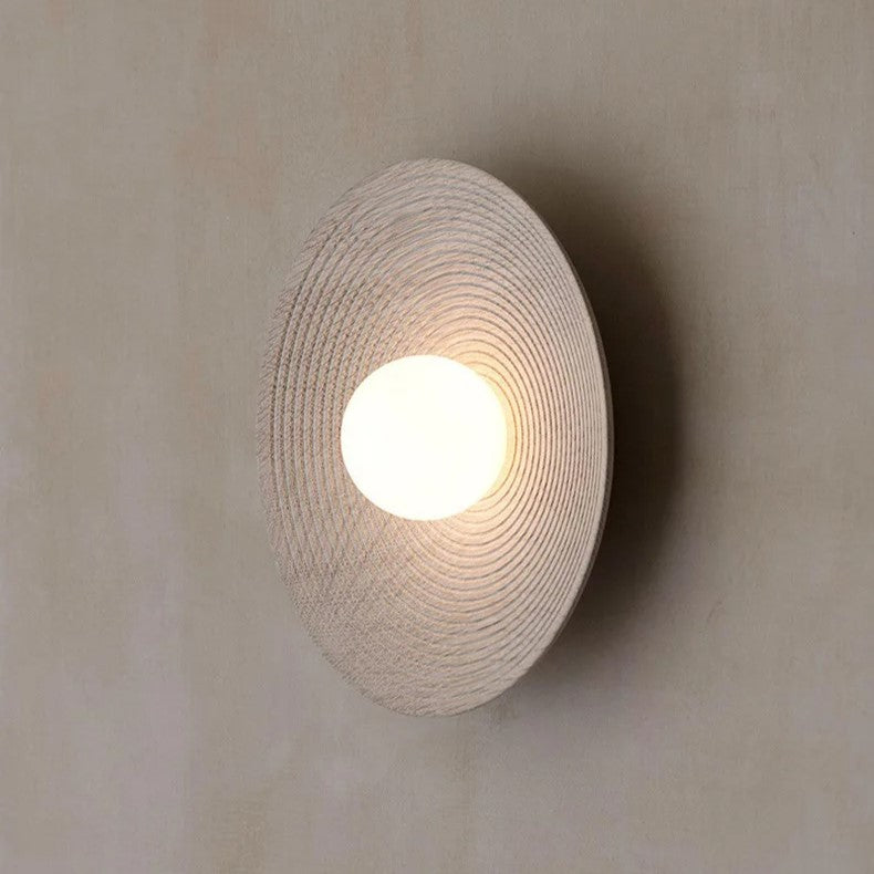 Lampada da parete LED rotonda in ceramica stile retrò