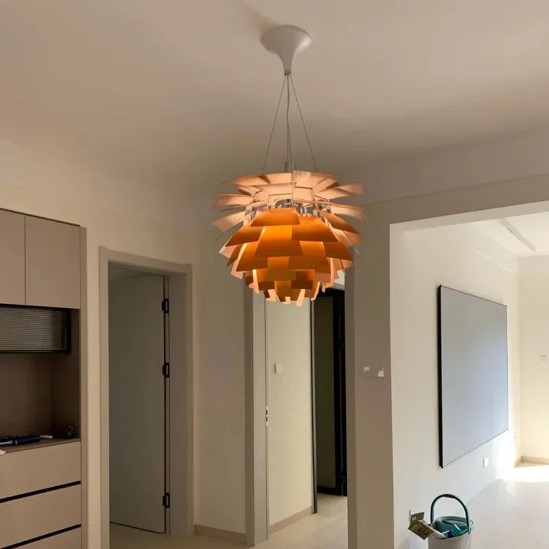 Chandelier suspendu moderne en forme de pomme de pin artichaut LED