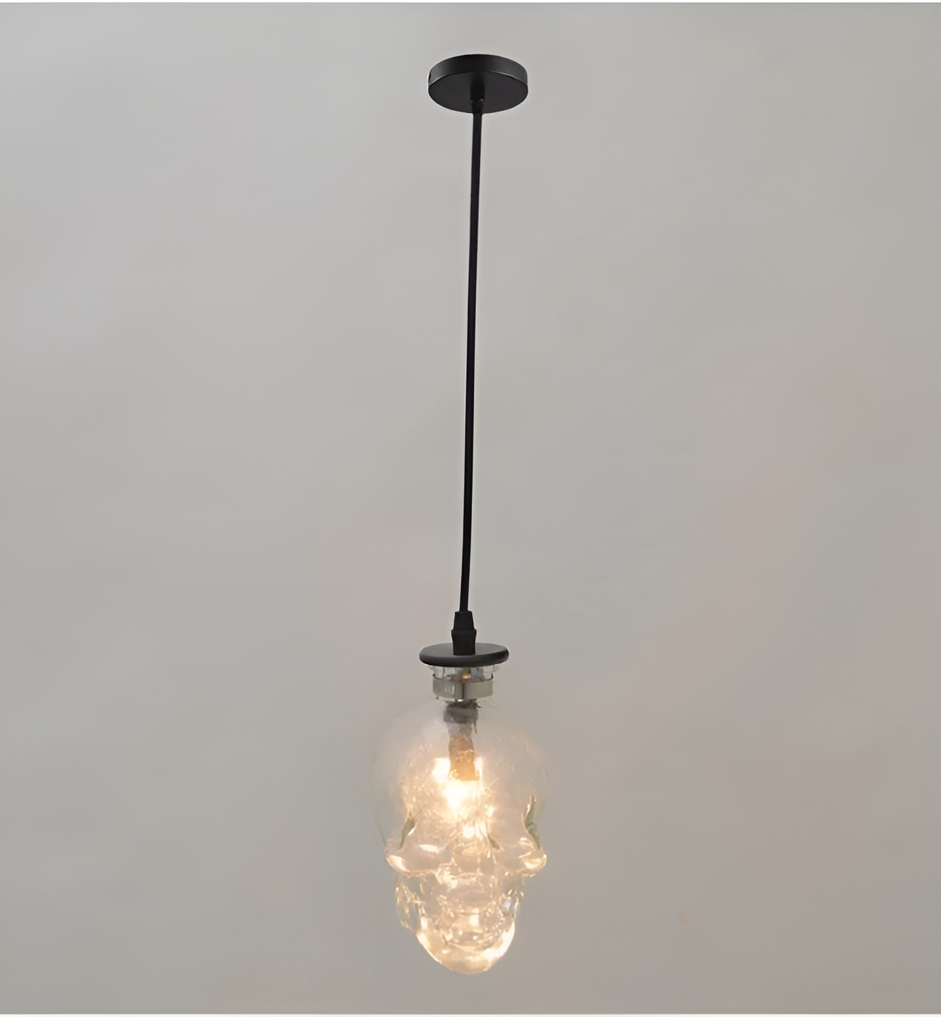 Klarer Glas-Schädel-Wandlampe