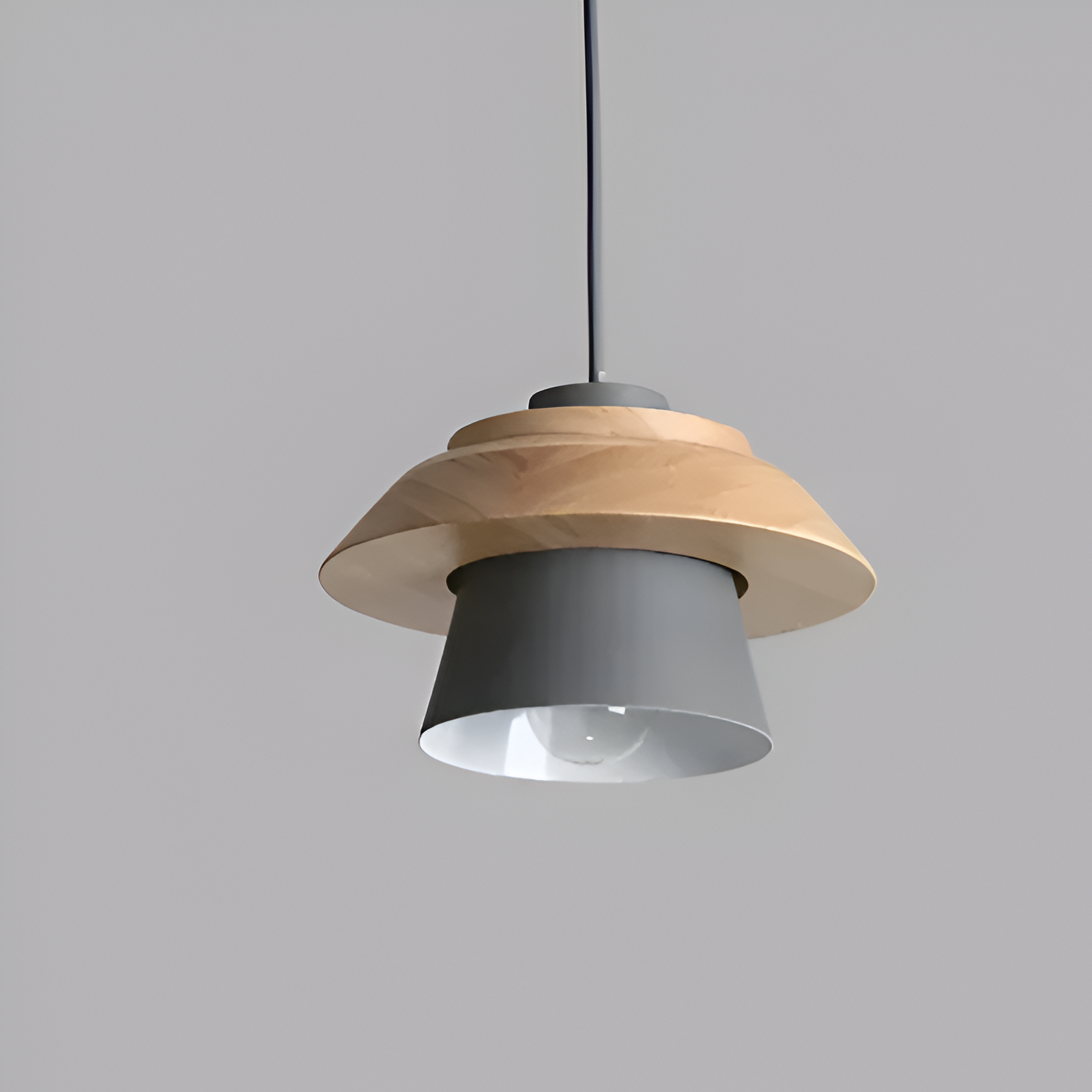 Macaroon Nordic Wood Color Pendant Lamp