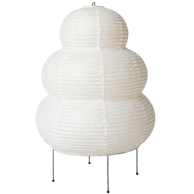 Japanese Wabi Sabi White Rice Paper Table Lamp