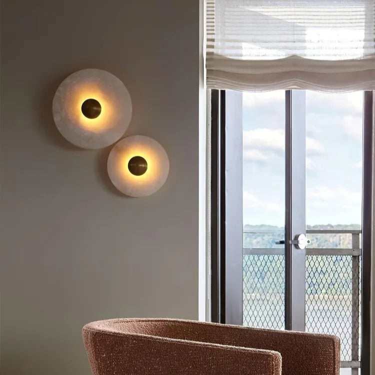 Alabaster Round LED Wall Lamp