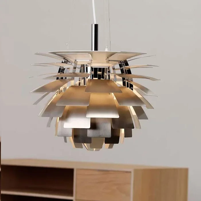 Chandelier suspendu moderne en forme de pomme de pin artichaut LED