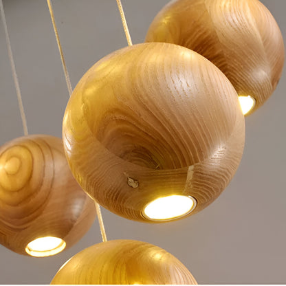 Nordic Natural Wood Milliere LED Pendant Light