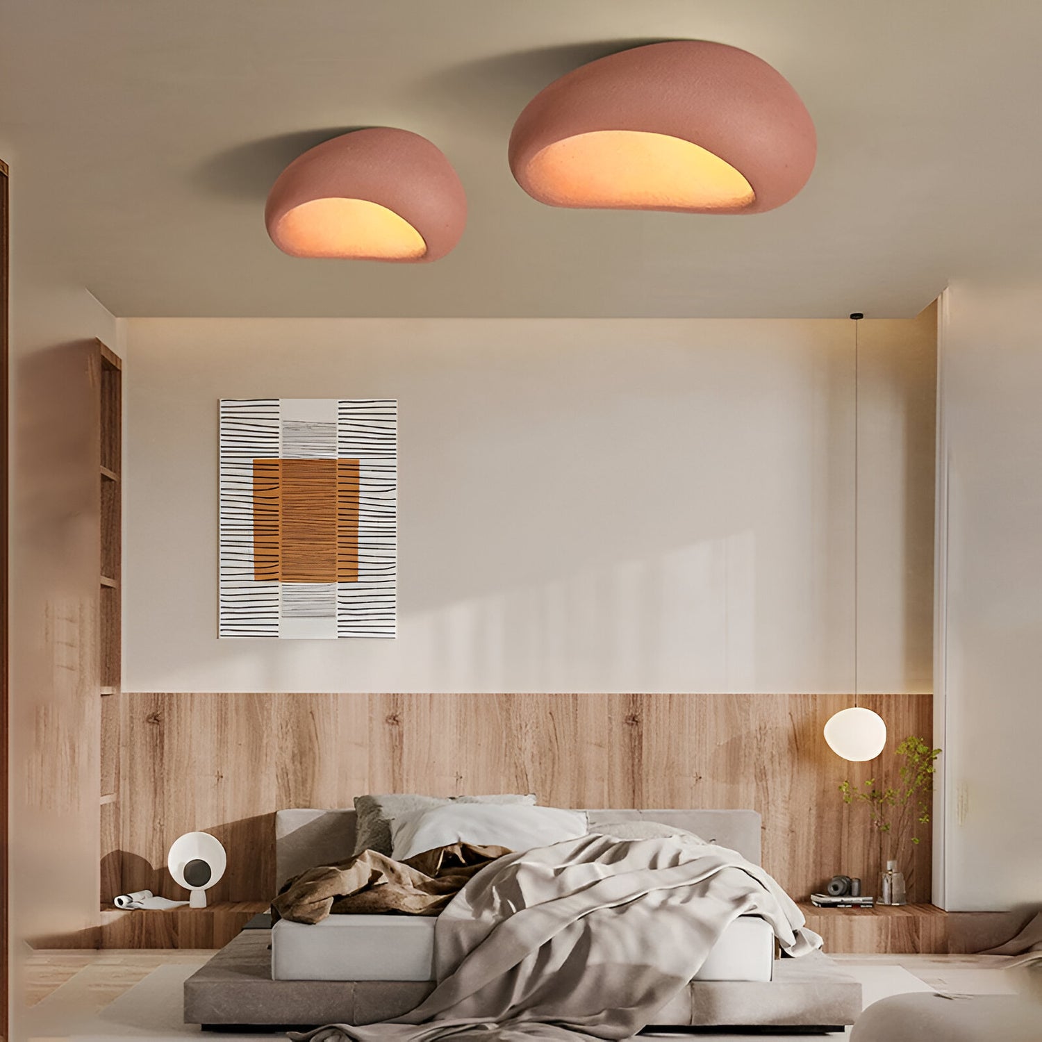 Lampada da soffitto LED in stile giapponese Wabi Sabi minimalista nordico