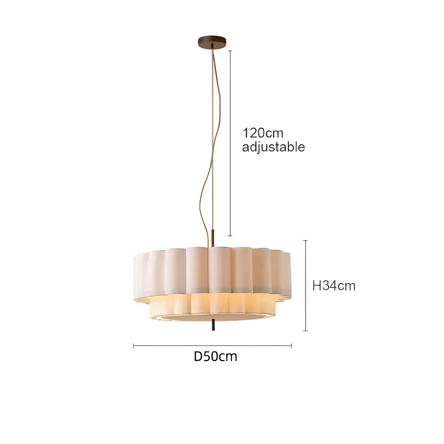 Lampe suspendue LED ajustable en tissu Boho