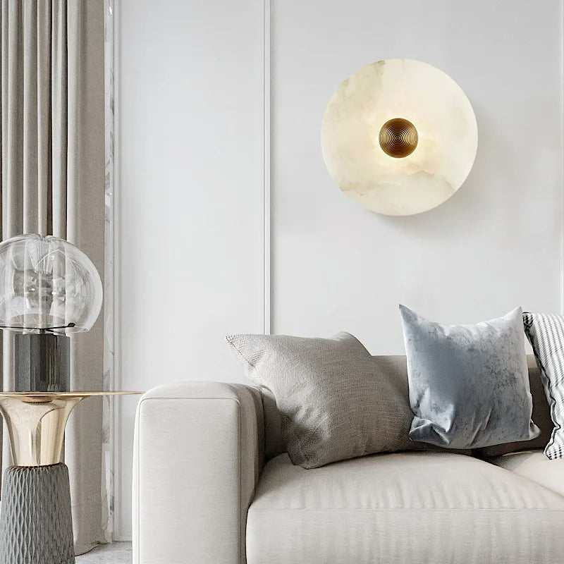 Alabaster Round LED Wall Lamp