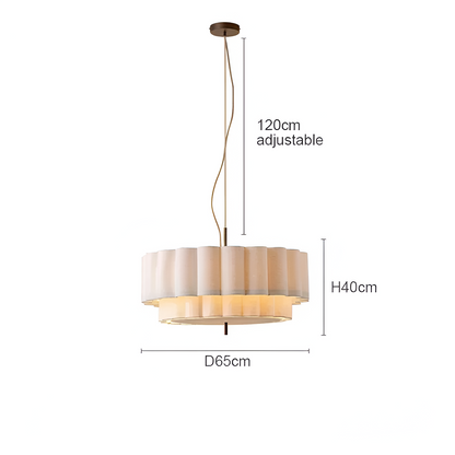 Lampe suspendue LED ajustable en tissu Boho