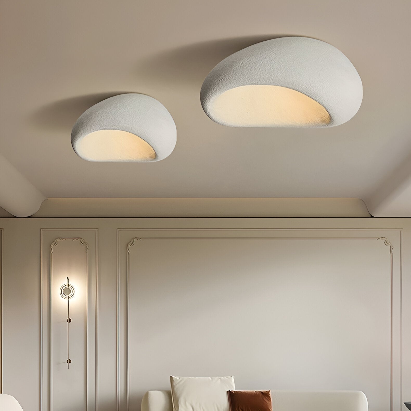 Lampe de plafond LED de style japonais Wabi Sabi minimaliste nordique