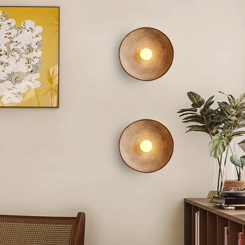 Retro Style Ceramic Round LED Wall Lamp