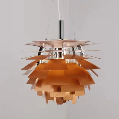 Chandelier suspendu moderne en forme de pomme de pin artichaut LED