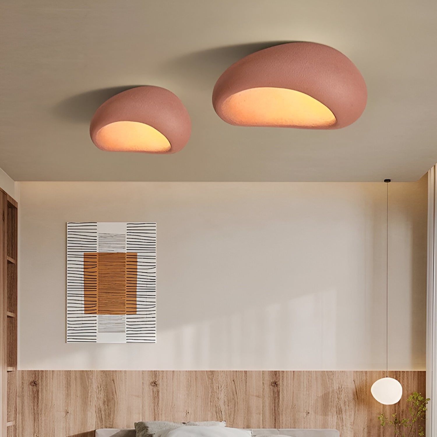 Lámpara de Techo LED Estilo Japonés Wabi Sabi Minimalista Nórdico