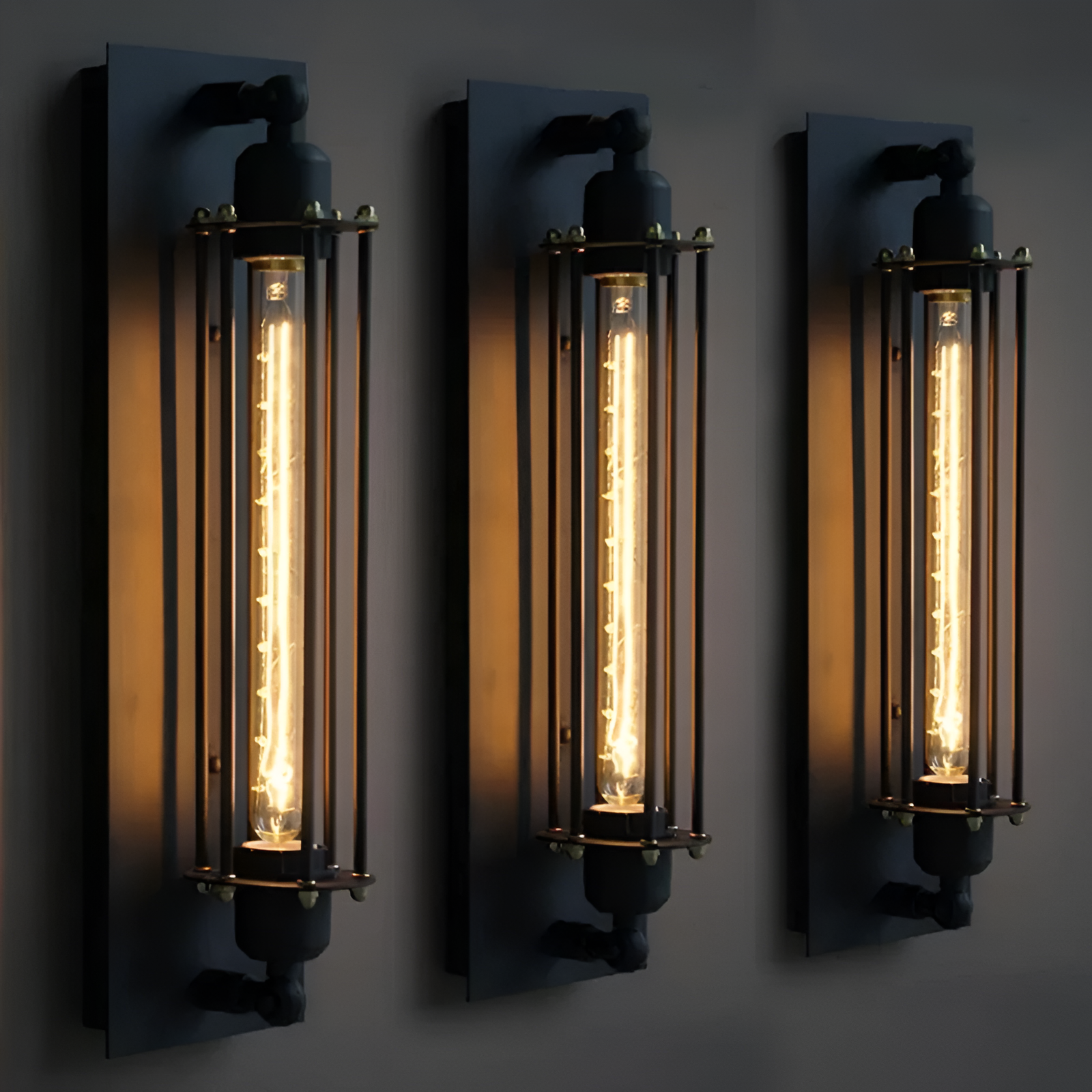 Retro Industrial Edison Long Flute Wall Lamp