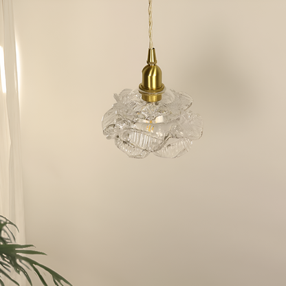 Vintage Rose Glass Pendant Lamp