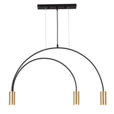 Duetto double arch pendant light with brass shades