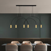 Duetto pendant lights above a dining table