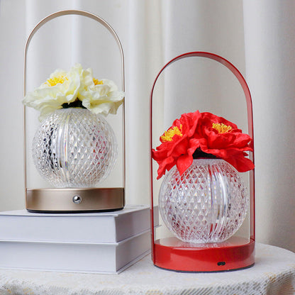 Creative Carnation Round Plastic LED Table Lamp