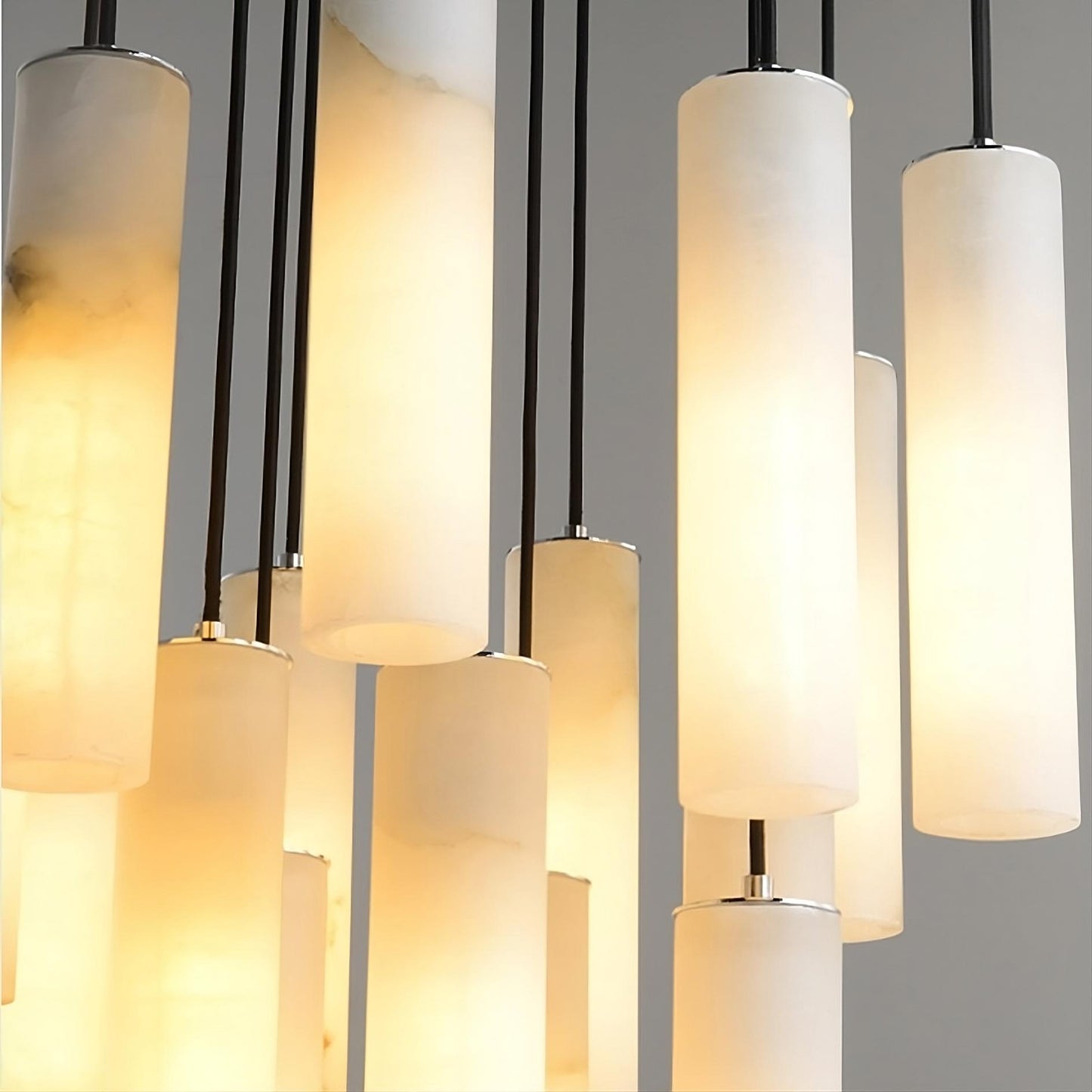 Serene Cylinder Modern Alabaster Marble Pendant Light
