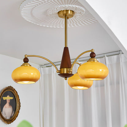 Lampadario in Vetro a Vento Retro Calliope Cream