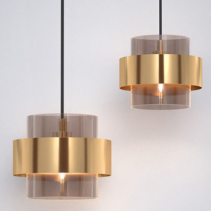 Lampada a sospensione in vetro a forma di anello rotondo scandinavo