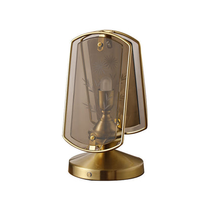 Traditional Vintage Rectangular Oval Disc Table Lamp