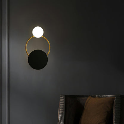 Black Circular Rings Wall Lamp